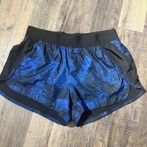 Womens Running Shorts Black Blue Sz M Pockets Elastic Waist Nike Athletic